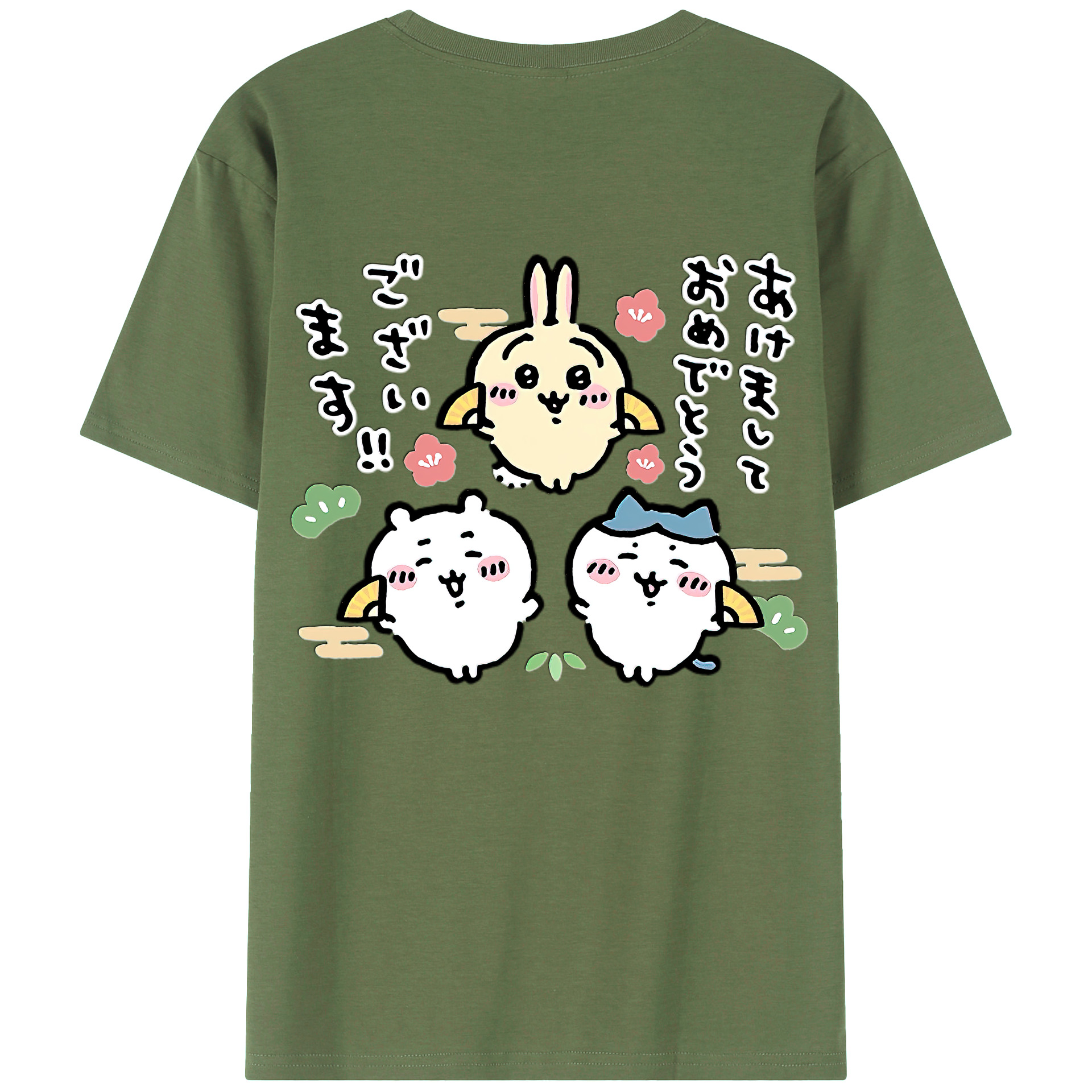 （画像用） ちいかわ ちいかわ Chii-kawa chiikawa 綿100％ メンズ半袖Tシャツ（バックプリント） 通気性